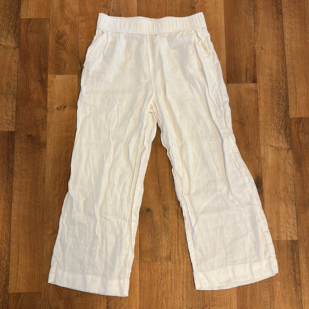 White linen pants